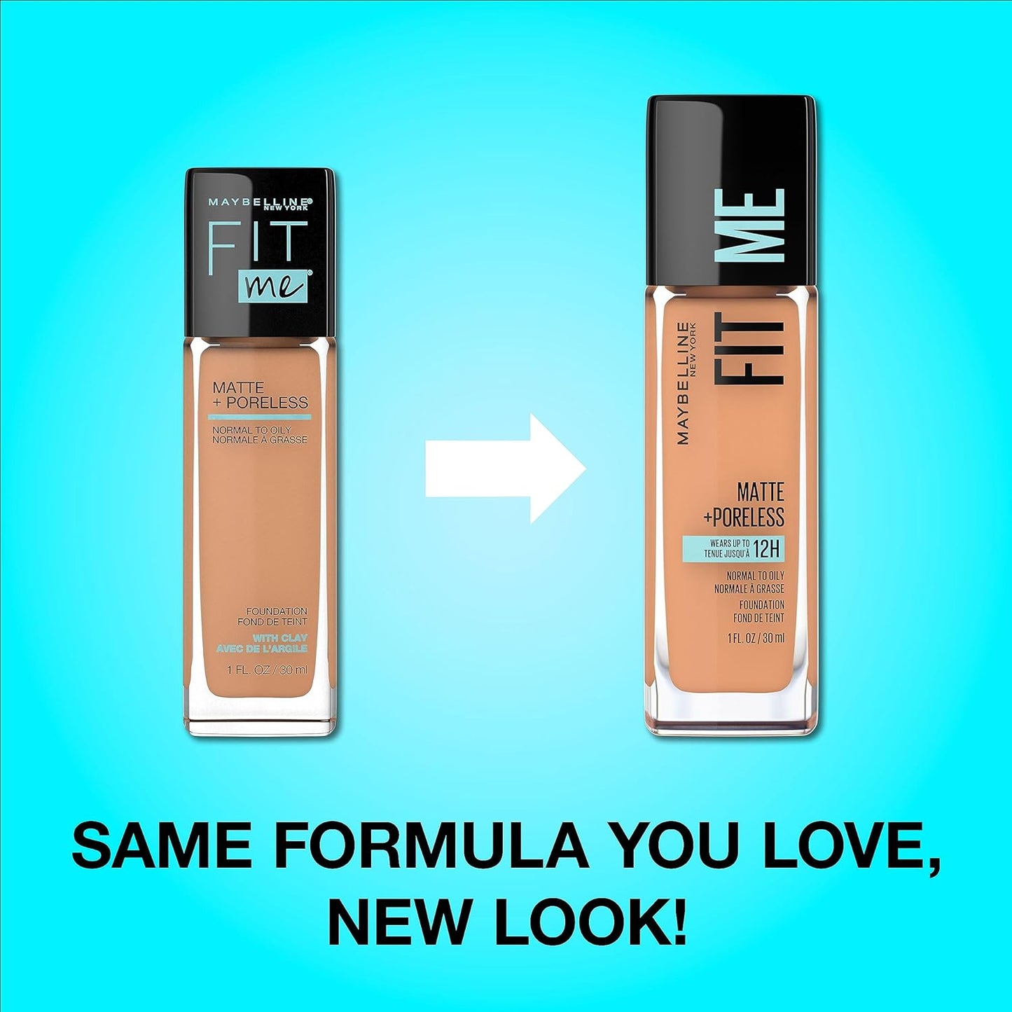 Maybelline Fit Me Matte + Poreless Liquid Oil-Free Foundation Makeup, Golden Caramel, 1 Count (Packaging May Vary)